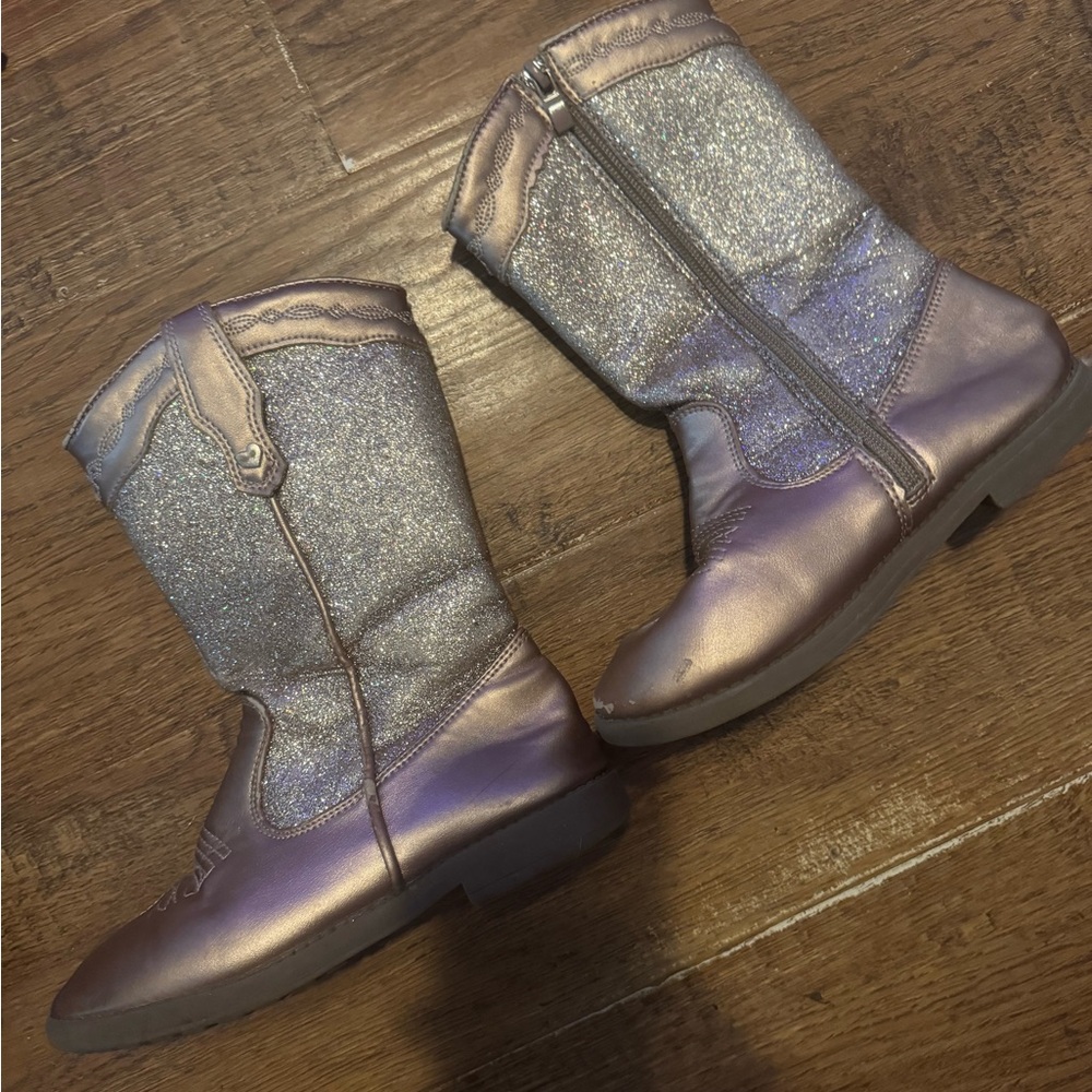 Girls 12 glitter boots cowgirl boots matched American Girl doll Tenney Grant